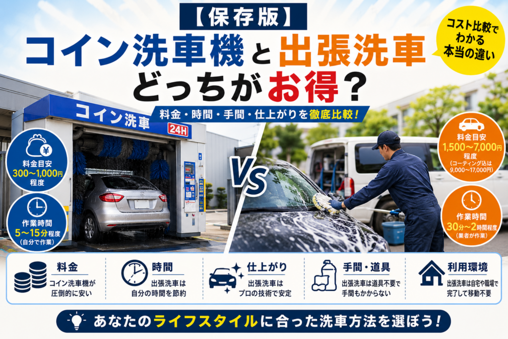 コイン洗車機と出張洗車、どっちがお得？