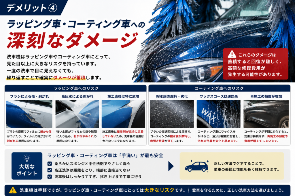 ラッピング車・コーティング車への深刻なダメージ
