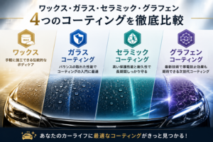 ワックス、ガラス、セラミック、グラフェンコーティングの徹底比較